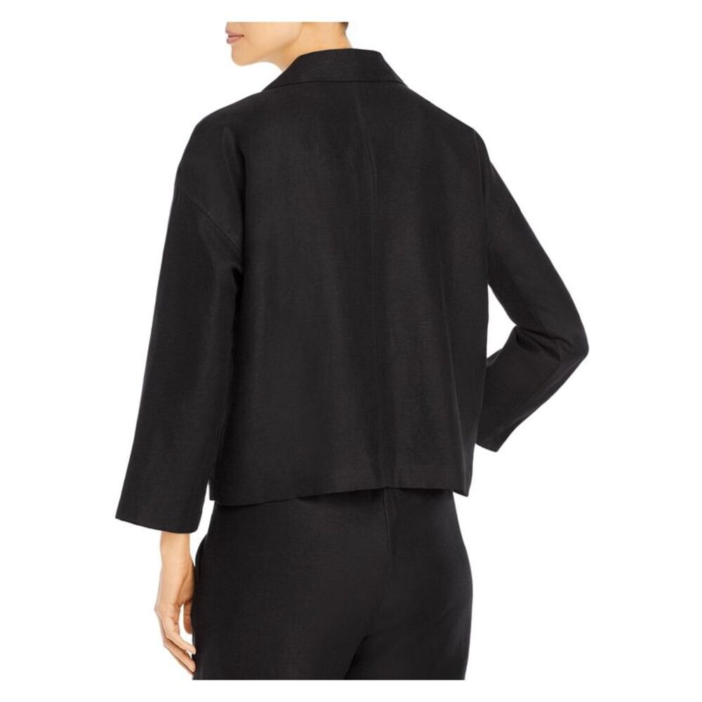 EILEEN FISHER Womens Black Wear To Work Jacket S\P - Picture 2 of 2